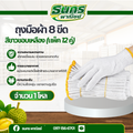 ถุงมือผ้า รุ่น ZW08 (1 โหล 12 คู่) น้ำหนัก 8 ขีดหรือ 800 กรัม สีขาวขอบเหลือง ใช้ในโรงงานอุตสาหกรรม งานทั่วไป